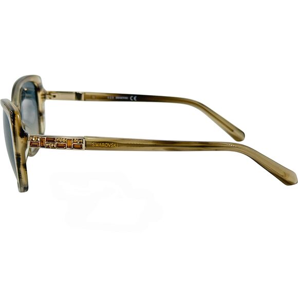 Swarovski SK0124 Womens Plastic Sunglass 57B Shiny Beige 56-16 Gradient Smoke - Picture 4 of 5
